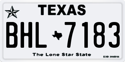 TX license plate BHL7183