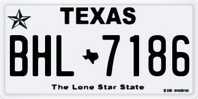 TX license plate BHL7186