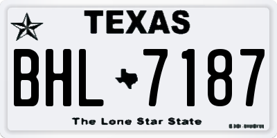 TX license plate BHL7187