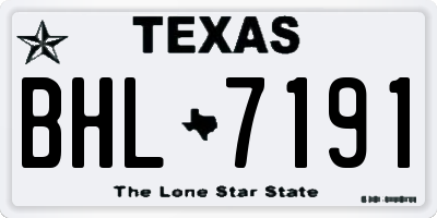 TX license plate BHL7191