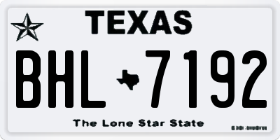 TX license plate BHL7192