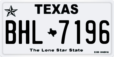 TX license plate BHL7196