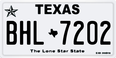 TX license plate BHL7202
