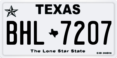 TX license plate BHL7207
