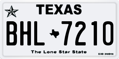 TX license plate BHL7210