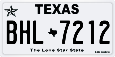 TX license plate BHL7212