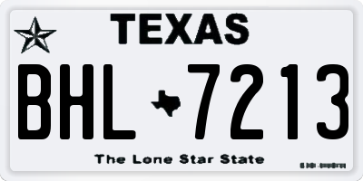 TX license plate BHL7213