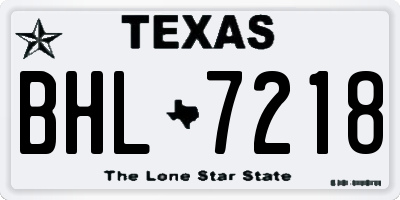 TX license plate BHL7218