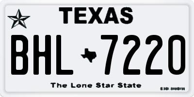 TX license plate BHL7220