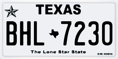 TX license plate BHL7230