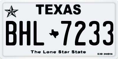 TX license plate BHL7233