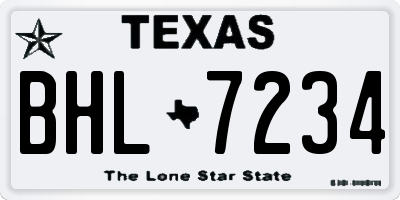 TX license plate BHL7234