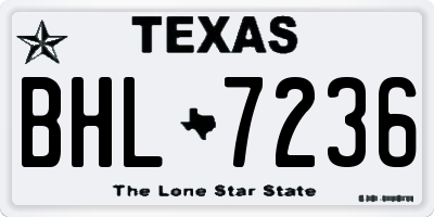 TX license plate BHL7236