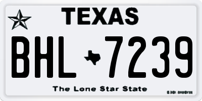 TX license plate BHL7239