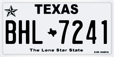 TX license plate BHL7241