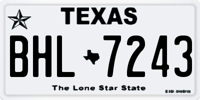 TX license plate BHL7243