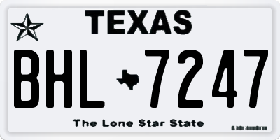 TX license plate BHL7247