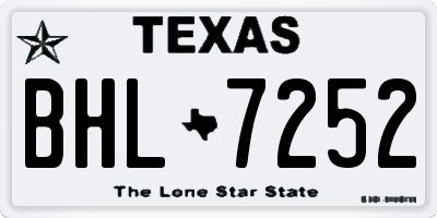 TX license plate BHL7252