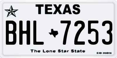 TX license plate BHL7253