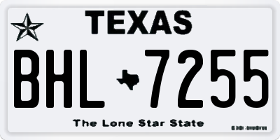 TX license plate BHL7255