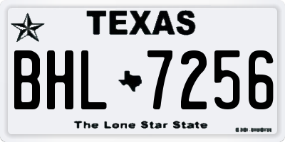TX license plate BHL7256