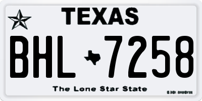 TX license plate BHL7258