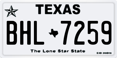 TX license plate BHL7259