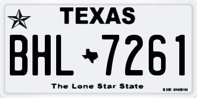 TX license plate BHL7261