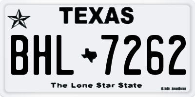 TX license plate BHL7262