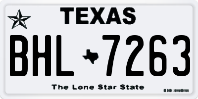 TX license plate BHL7263