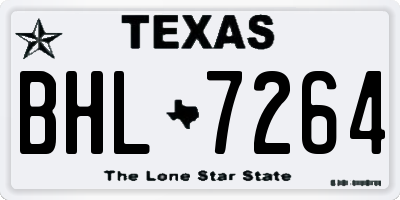 TX license plate BHL7264