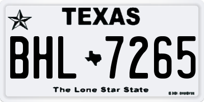 TX license plate BHL7265