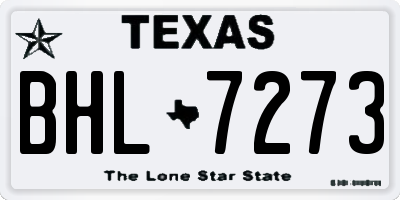 TX license plate BHL7273