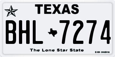TX license plate BHL7274