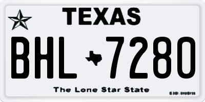 TX license plate BHL7280