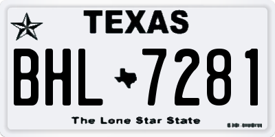 TX license plate BHL7281