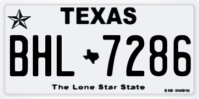TX license plate BHL7286