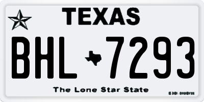 TX license plate BHL7293