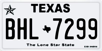 TX license plate BHL7299
