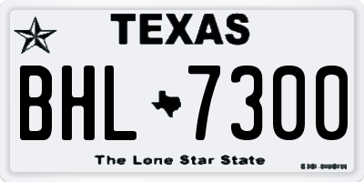 TX license plate BHL7300