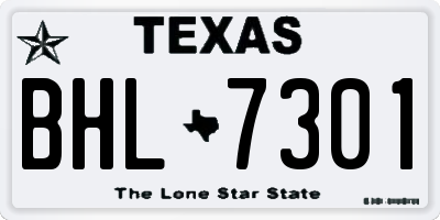 TX license plate BHL7301