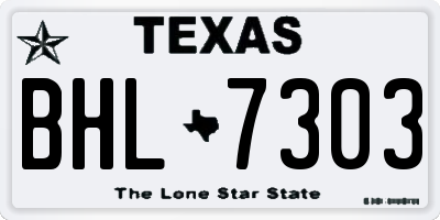 TX license plate BHL7303
