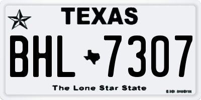TX license plate BHL7307