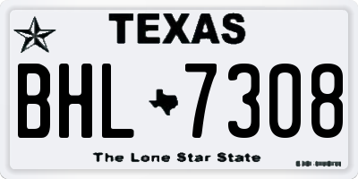 TX license plate BHL7308