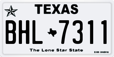 TX license plate BHL7311