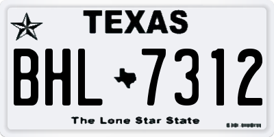 TX license plate BHL7312