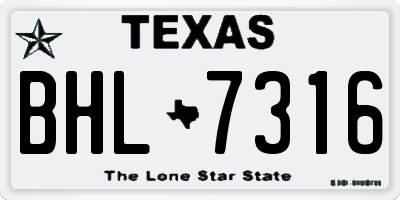 TX license plate BHL7316