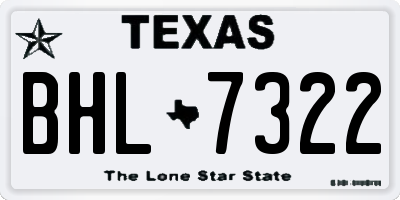 TX license plate BHL7322
