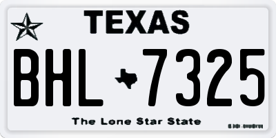 TX license plate BHL7325
