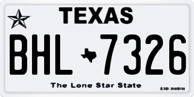 TX license plate BHL7326